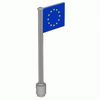Flag on Flagpole with European Union Pattern