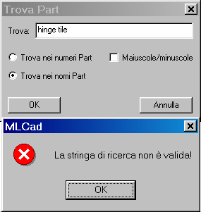 Dialogo Stringa non valida