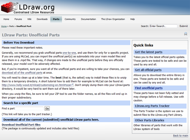 Screenshot LDraw.org