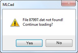 Screenshot Missing Part in MLCad